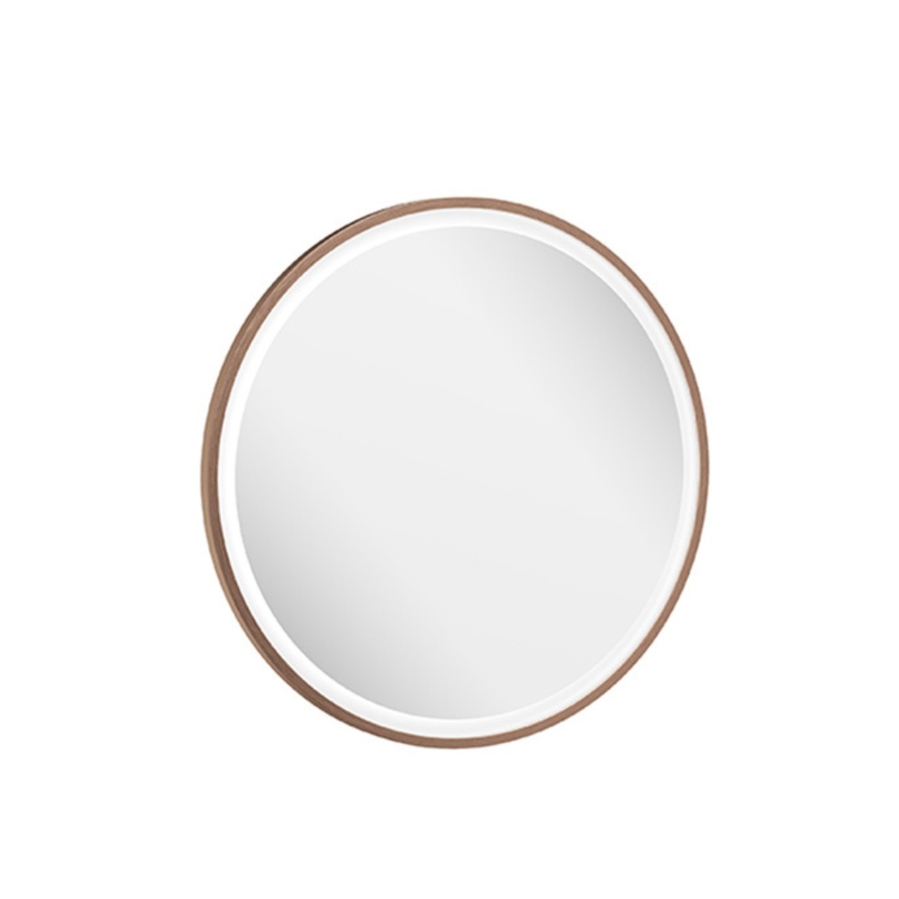 Product cut out image of the Abacus Round 600mm Brushed Bronze LED Mirror FNMR-108-0060